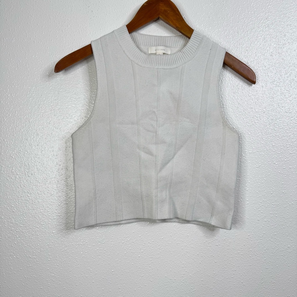 All:row White Cropped Tank Top Size Large